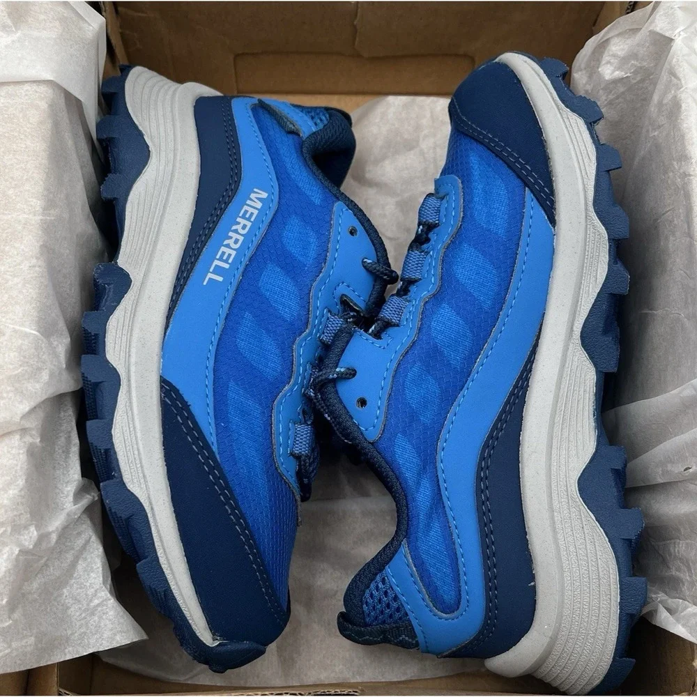 Merrell Moab Speed Little Boys Girls Waterproof Hiking Sneaker Size 12.5 Blue